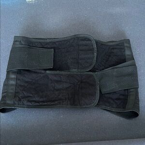 Black Waist Binder Trainer Belt with Velcro used for surgery Large #B-12